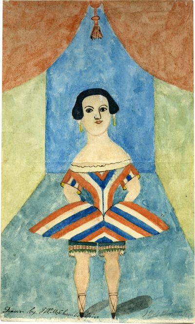 Dancer with striped dress