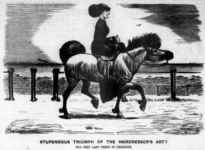 Original “Stupendous Triumph of the Hairdresser’s Art” cartoon from Punch, December 29, 1866