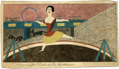 Mrs. Dickinson on the slackwire